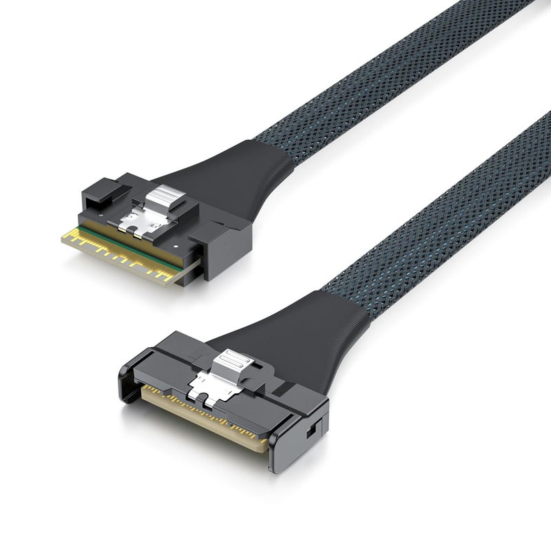 ipolex PCIe4.0 SlimSAS to MCIO Cable, SFF-8654 to SFF-TA-1016 8i Certified, Mini Cool Edge HD Connector, 85-ohm Enterprise Server Cable for Storage Array/Data Center, 0.75~0.8m(2.46~2.62ft) - Image 1